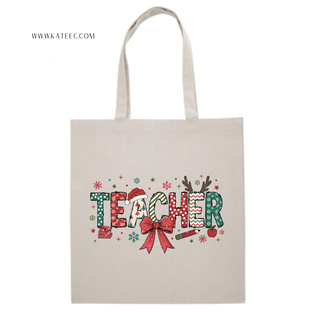 Christmas Teacher Tote Bag