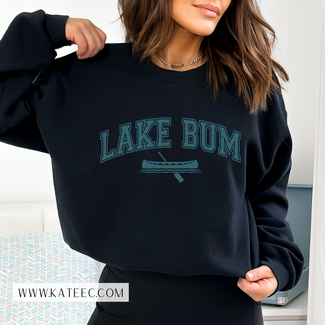 Distressed Lake Bum Graphic Tee or Sweater