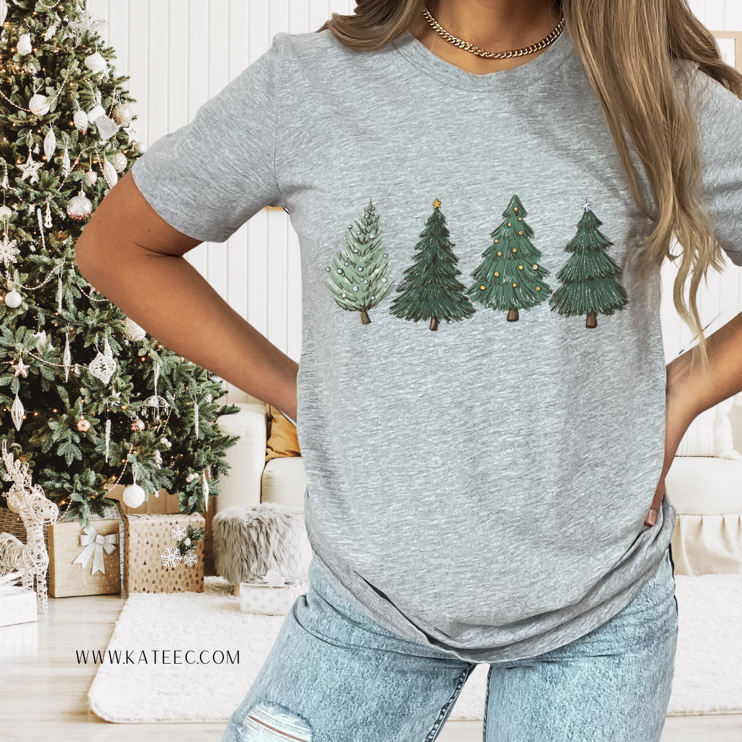 Green Christmas Trees - Tshirt