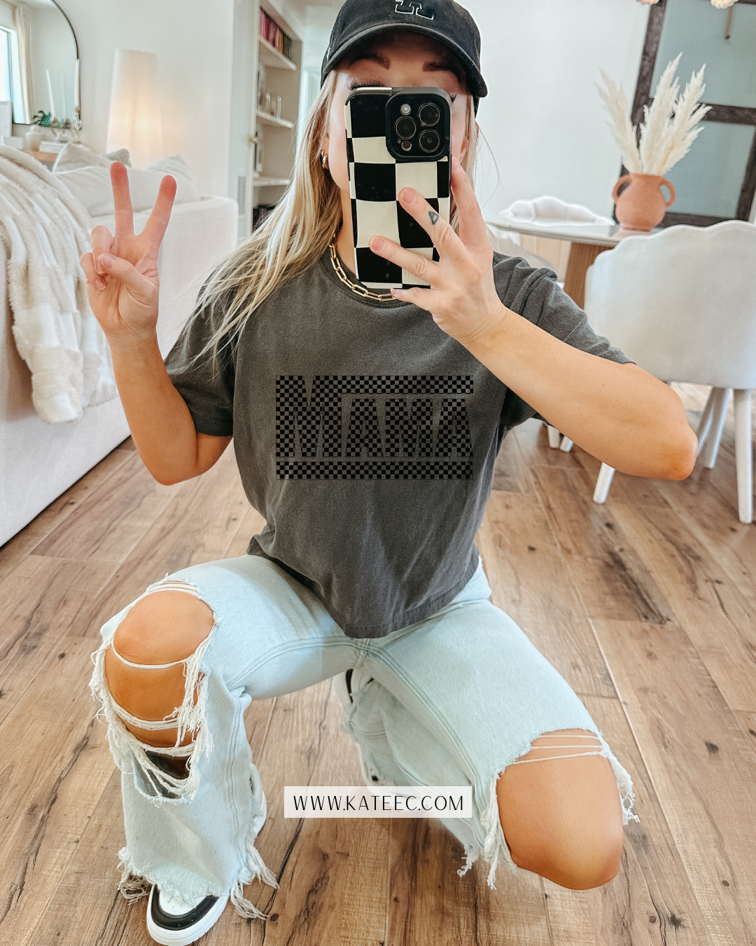 Checkered Mama - Tshirt