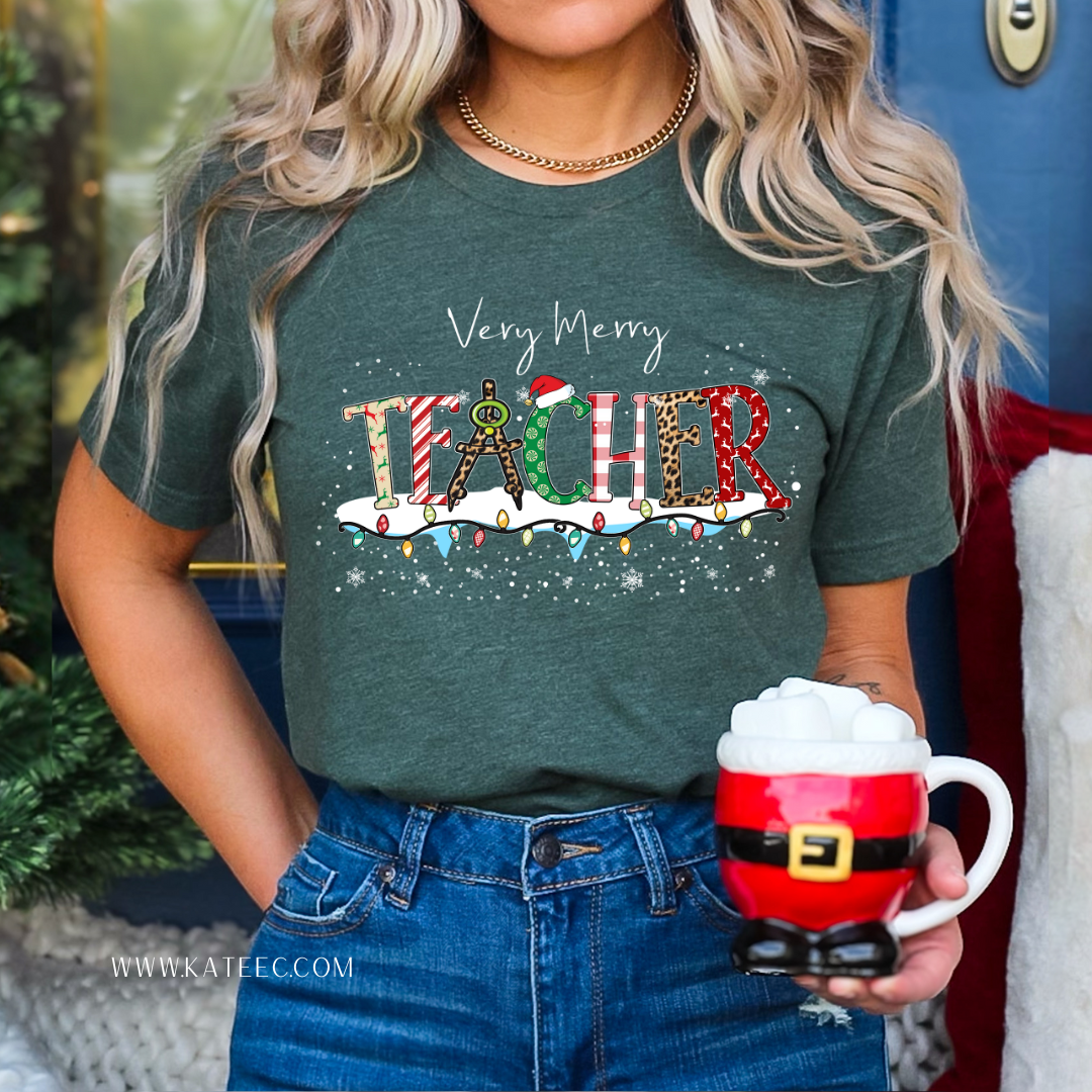 Merry Teacher - Tshirt