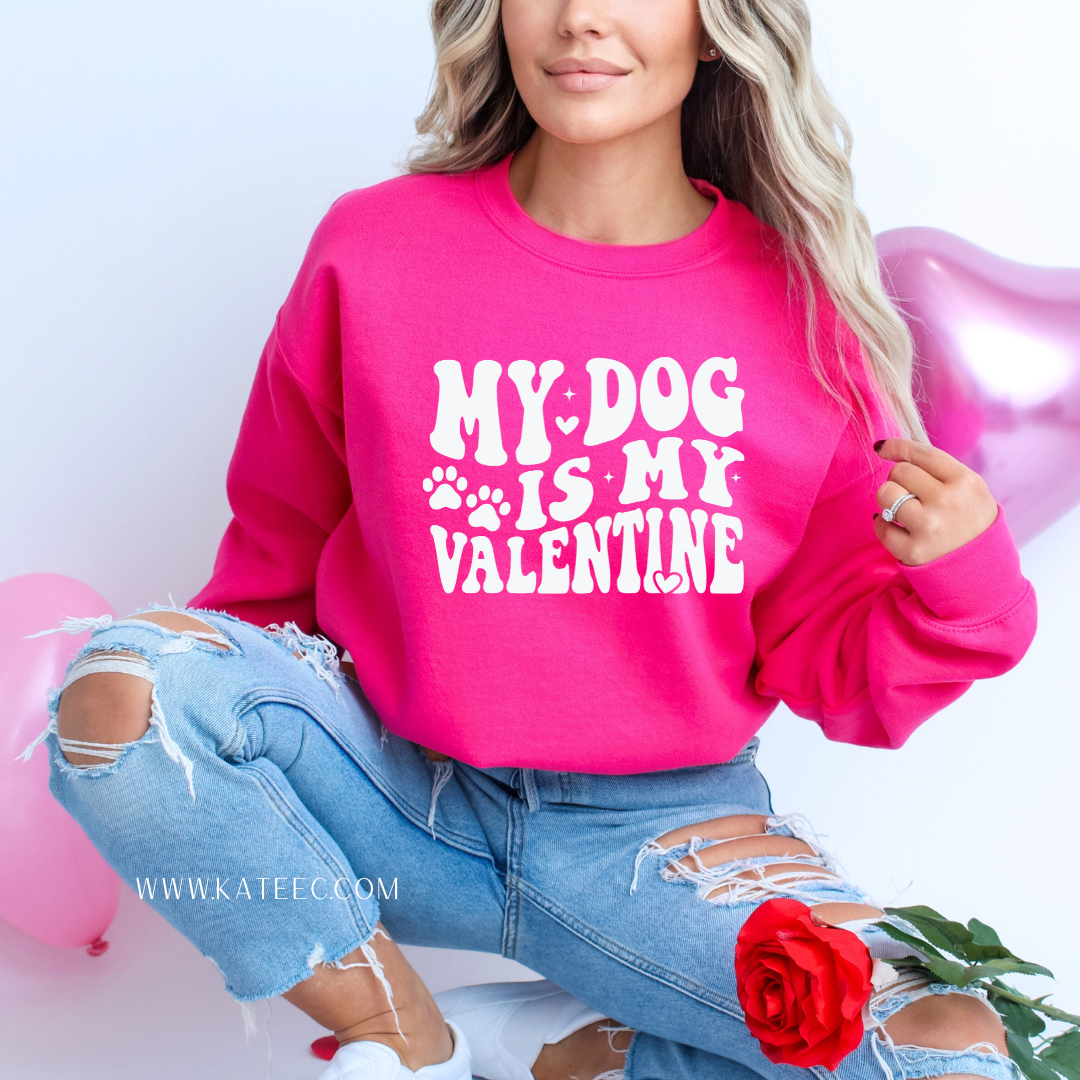 My Dog is my Valentine - White Design Sweater