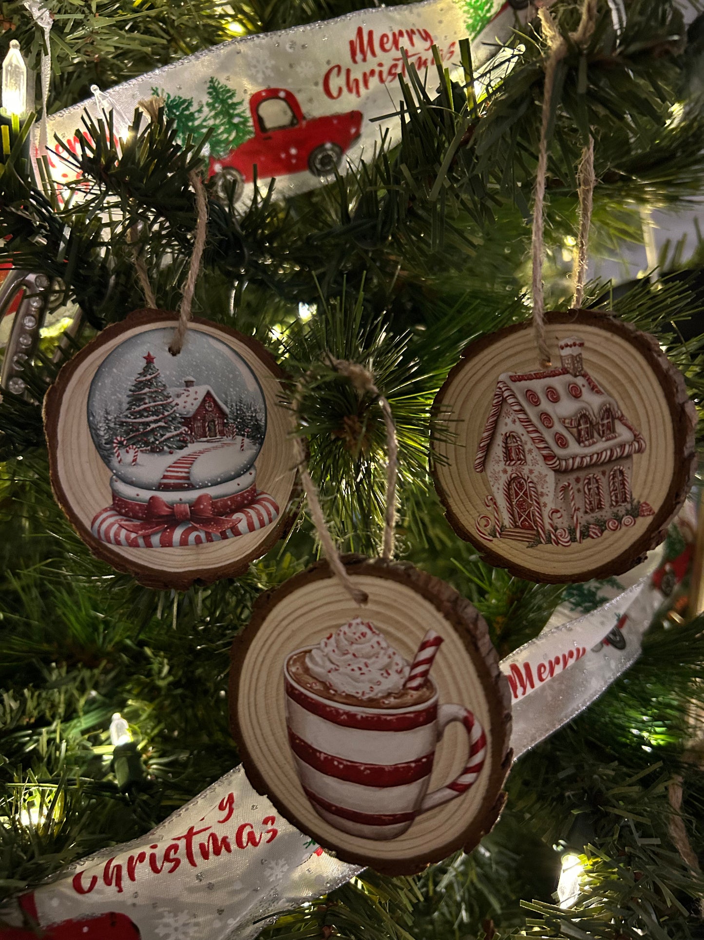 Wooden Christmas Ornament (3 Pack)