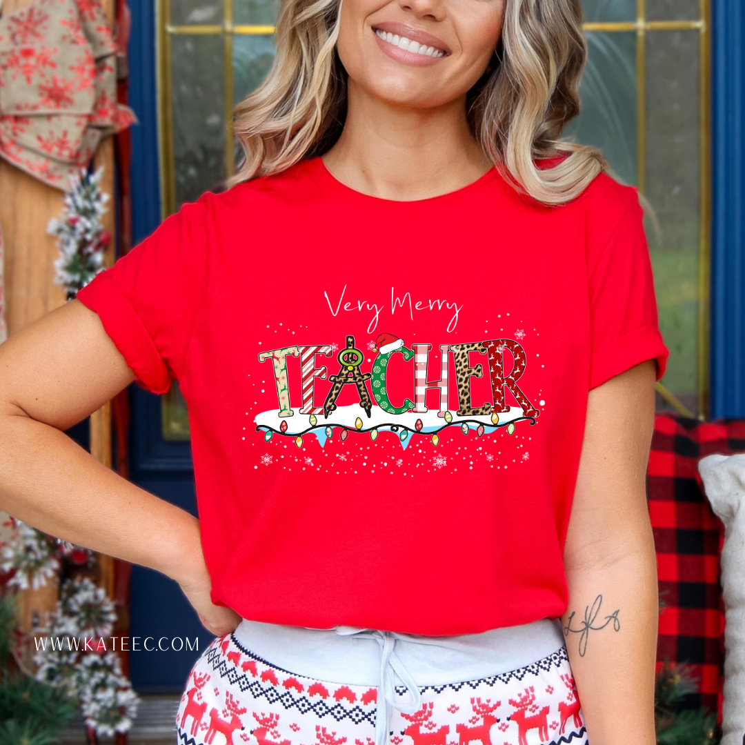 Merry Teacher - Tshirt