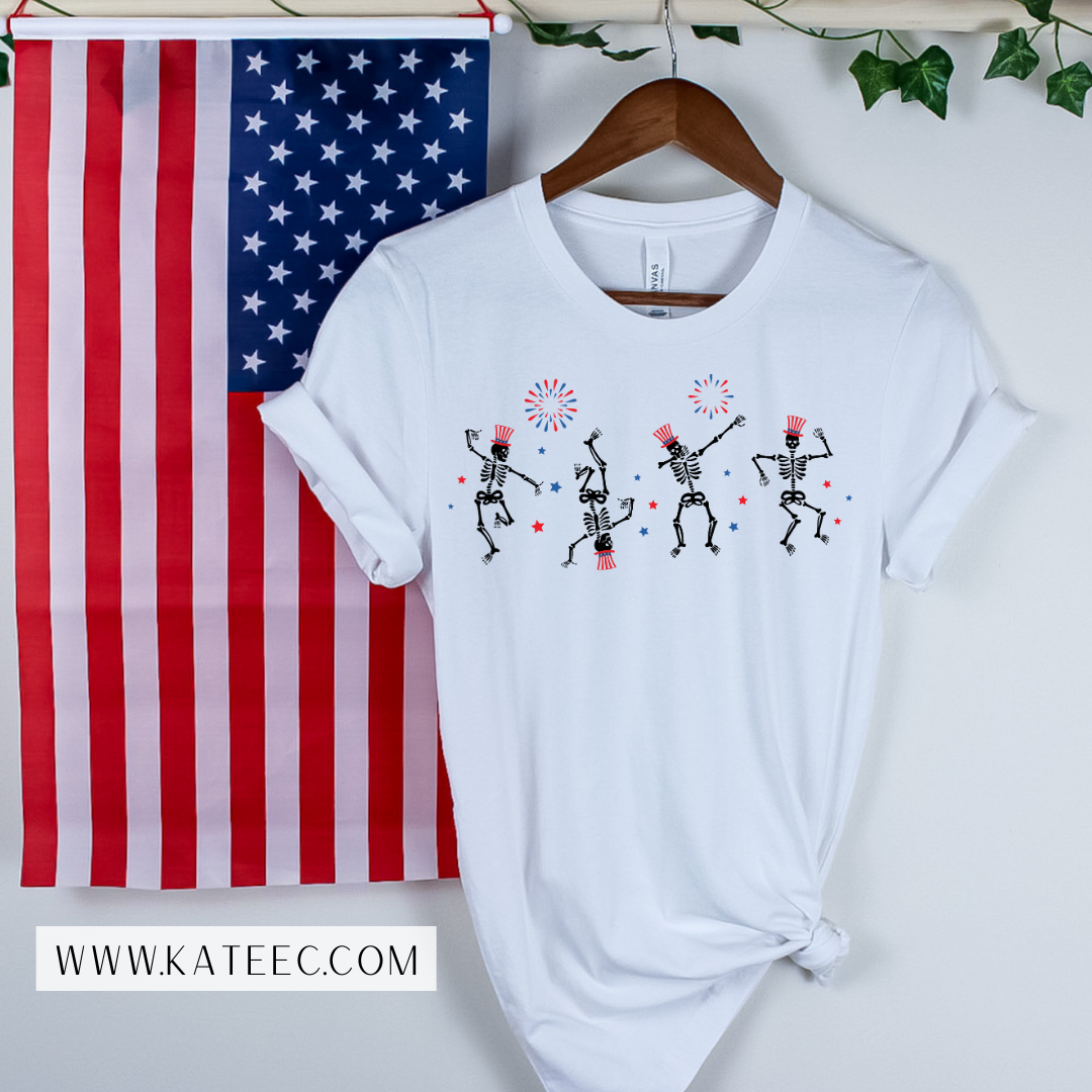 Dancing Skelly Guy - Patriotic Tee